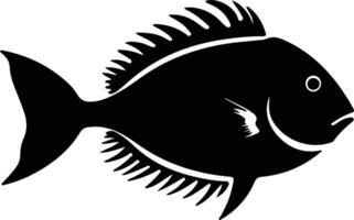 John dory zwart silhouet vector