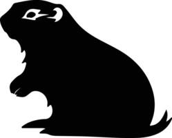 gopher zwart silhouet vector