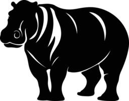 nijlpaard zwart silhouet vector