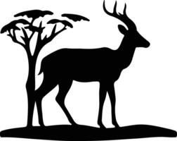 Impala zwart silhouet vector