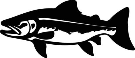 meer forel zwart silhouet vector