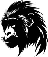 mandril zwart silhouet vector