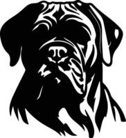 mastiff zwart silhouet vector