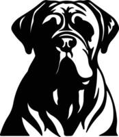 mastiff zwart silhouet vector