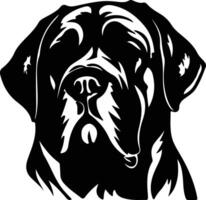 mastiff zwart silhouet vector