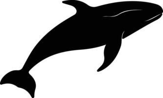 noordelijk Rechtsaf walvis zwart silhouet vector