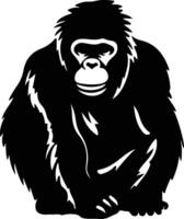 orangoetan zwart silhouet vector