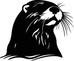 Otter zee zwart silhouet vector