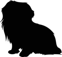 pekingese zwart silhouet vector