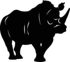 neushoorn zwart silhouet vector