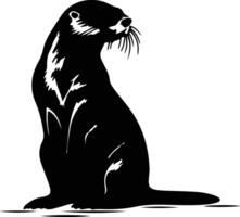 rivier- Otter zwart silhouet vector