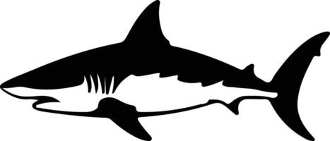 tijger haai zwart silhouet vector