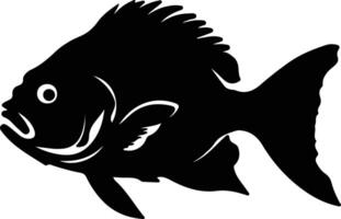 piranha zwart silhouet vector