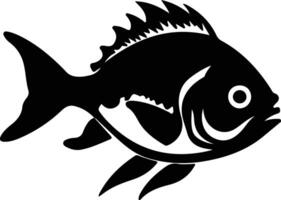 piranha zwart silhouet vector