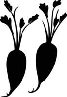 daikon zwart silhouet vector