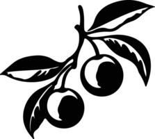 loquat zwart silhouet vector