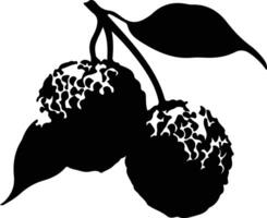 lychee zwart silhouet vector