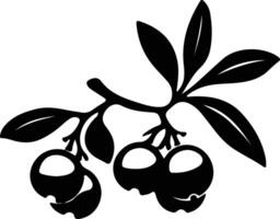 loquat zwart silhouet vector