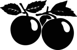 loquat zwart silhouet vector