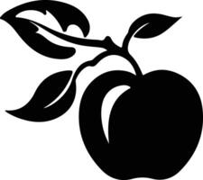 nectarine zwart silhouet vector