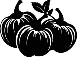 pattypan squash zwart silhouet vector