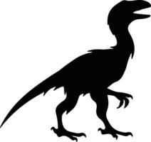 utahraptor zwart silhouet vector