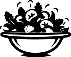 salade zwart silhouet vector