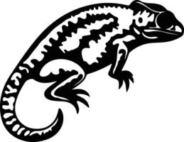 gesluierd kameleon zwart silhouet vector