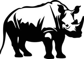 wit neushoorn zwart silhouet vector