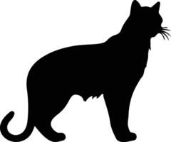 wild kat zwart silhouet vector