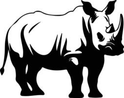 wit neushoorn zwart silhouet vector