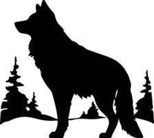 wolf zwart silhouet vector