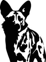 wild hond zwart silhouet vector