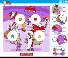 match stukken spel voor kinderen met karakters van de kerstman vector