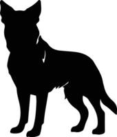 werken hond zwart silhouet vector