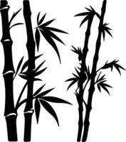 bamboe schiet zwart silhouet vector