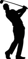 golfspeler zwart silhouet vector