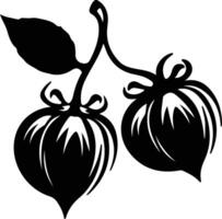 tomatillo zwart silhouet vector