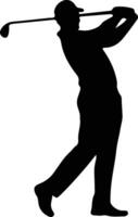 golfspeler zwart silhouet vector