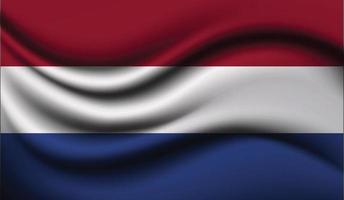 nederland realistisch wuivend vlagontwerp vector