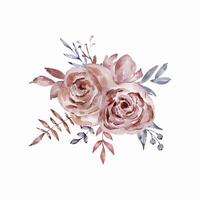 bloemen boeket met waterverf rozen, elegant bloemen vector