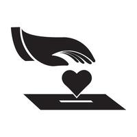 liefdadigheid icoon logo vector ontwerp sjabloon
