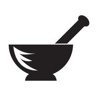 Mortier en stamper icoon logo vector ontwerp sjabloon