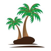 kokosnoot boom icoon logo vector ontwerp sjabloon