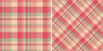 naadloos kleding stof controleren van vector patroon textiel met een plaid Schotse ruit structuur achtergrond. reeks in Kerstmis kleuren voor interieur ontwerp inspiratie.