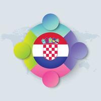 vlag van kroatië met infographic ontwerp geïsoleerd op wereldkaart vector