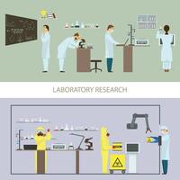 laboratorium Onderzoek door groep van wetenschappers. vector