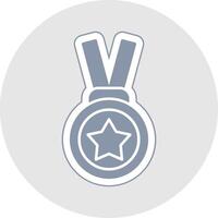 goud medaille glyph veelkleurig sticker icoon vector