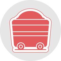 wagon glyph veelkleurig sticker icoon vector