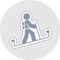 wandelen glyph veelkleurig sticker icoon vector